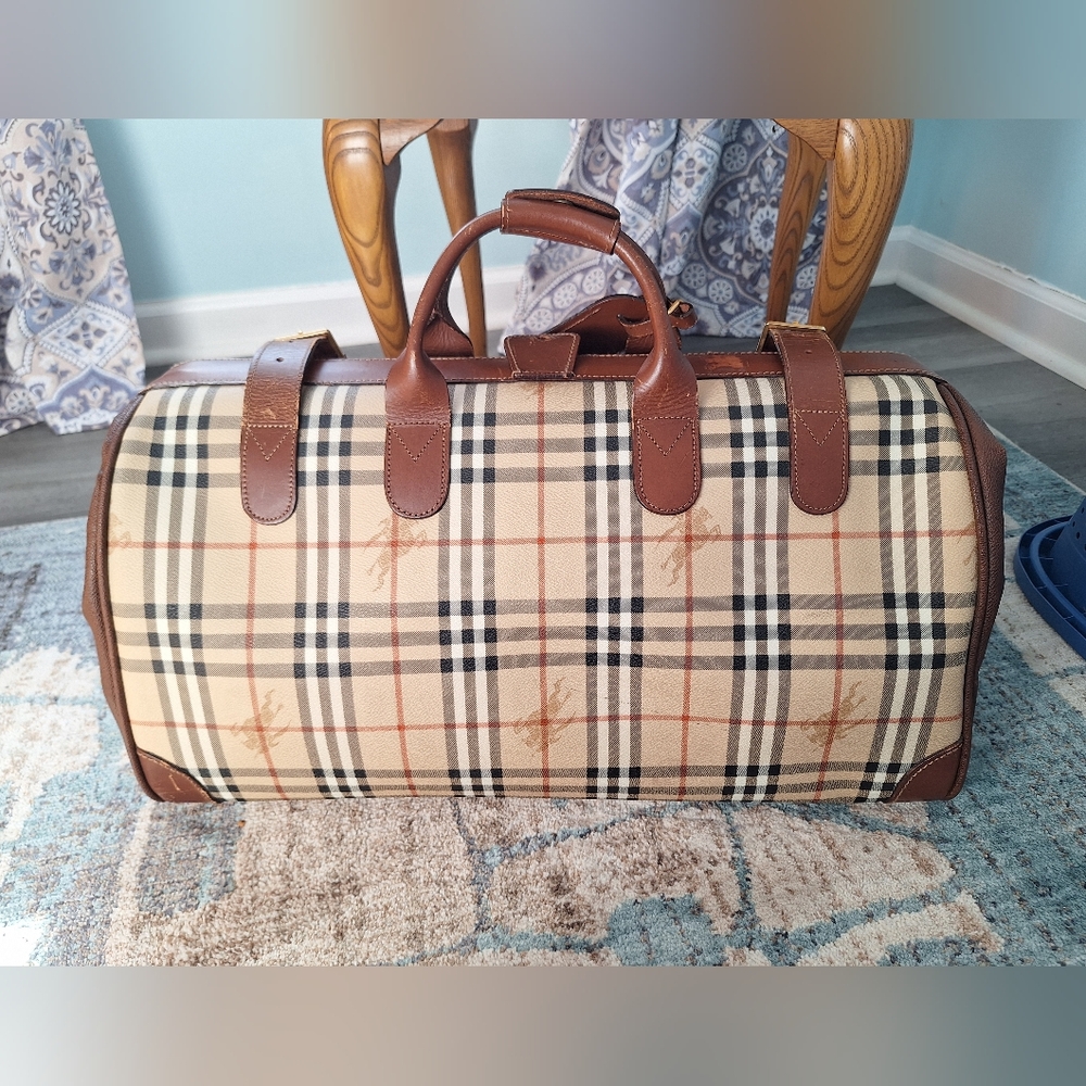 Rare Vintage Burberrys Haymarket Duffle Doctor Bag - Picture 4 of 15